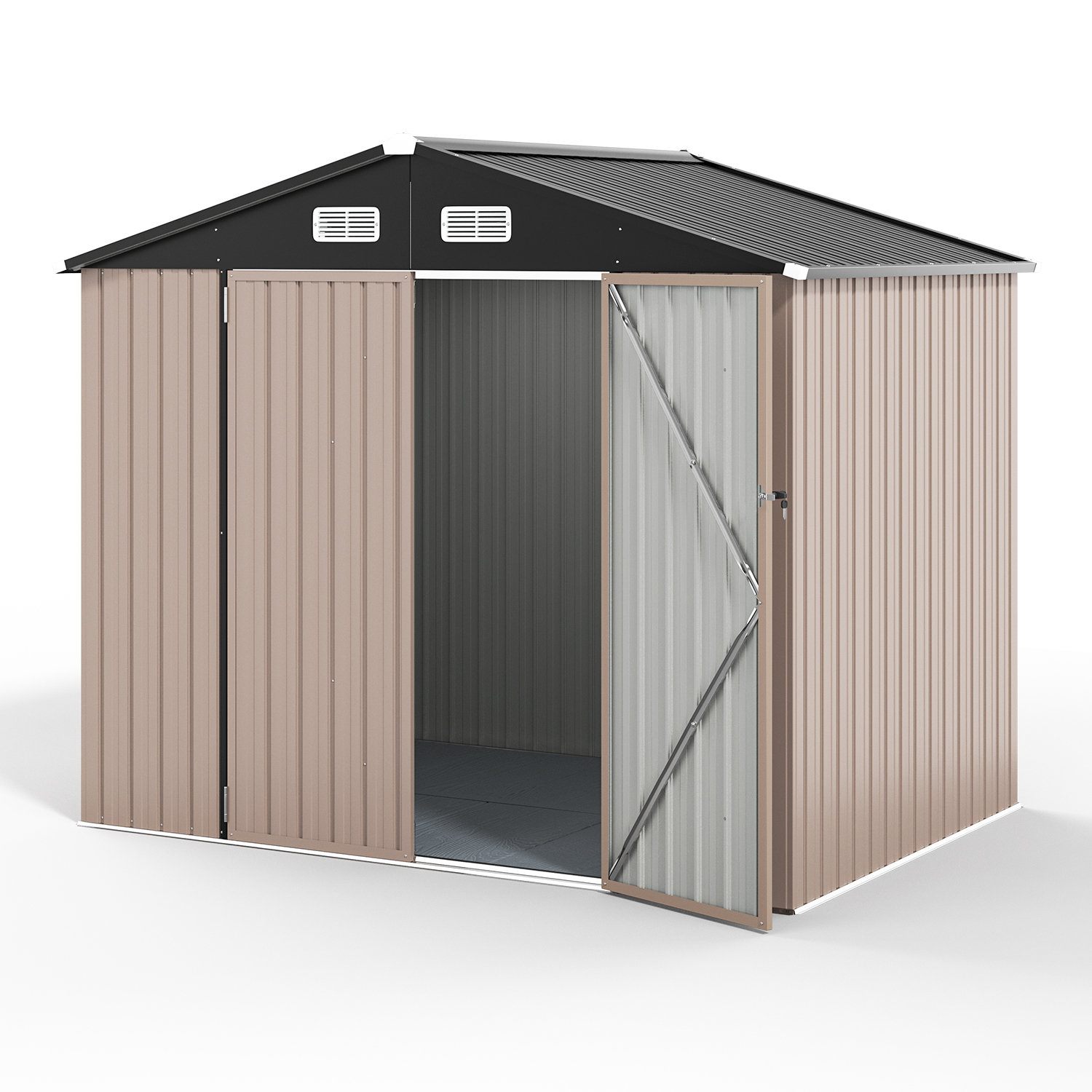 JolyDale 8X6 Ft. Outdoor Storage Shed With Floor And Double Doors